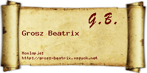 Grosz Beatrix névjegykártya